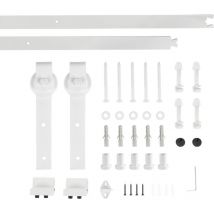 200cm Kit de Simple Porte Quincaillerie de Grange Coulissante Kit Rail Porte Coulissante blanc - Haloyo