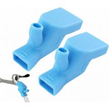 Wahaison - Lot de 2 rallonges de robinet en silicone pour robinet de cuisine, brossage des dents, prolongateur de lavage des mains, extension de