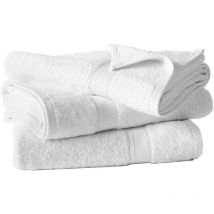 194.875, Set di 3 teli doccia in cotone, Bianco (Blanc), 140 x 70 cm - De Witte Lietaer