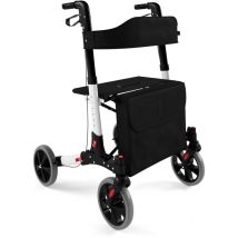 Ecomsof - Jago Deambulatore Pieghevole - Altezza Regolabile in 6 Livelli (81,5-94 cm), con 4 Ruote, Sedile, Schienale, Freni, Borsa da Spesa e Porta