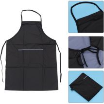 Débardeur pour femme Hauts sans manches Tablier en polyester Poches avant Assistant de magasin Barbier Travail des femmes Miss