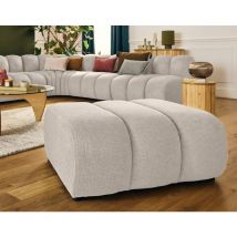 Lisa Design - Debbie - pouf en tissu texturé - beige
