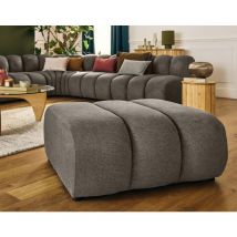Lisa Design - Debbie - pouf en tissu texturé - taupe