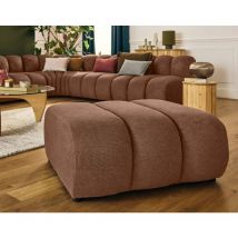 Lisa Design - Debbie - pouf en tissu texturé - terracotta