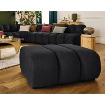 Lisa Design - Debbie - pouf en tissu texturé - noir