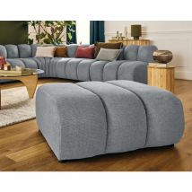 Debbie - pouf en tissu texturé - gris