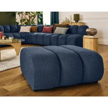 Debbie - pouf en tissu texturé - bleu