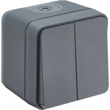 730457 - cyklone IP55 Va et Vient Double Anthracite - Debflex