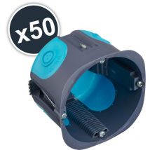 Boite d'encastrement stopair multimateriaux 1 poste D67 P50 gris bleu Lot x 50 - Debflex