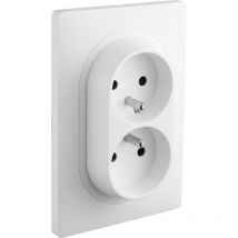 Caly double prise 2P+T 1 poste blanc - Debflex