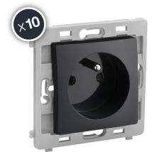 Debflex - caly mecanisme prise de courant 2P+T noir boite de 10 - 802211