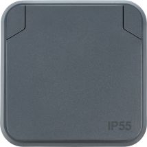 DEBFLEX - CYKLONE IP55 Prise 2P+T FR Encastré Anthracite - 730432 - ORIGINE France