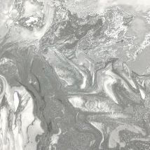 Debona - Marble Swirl Effect Glitter Wallpaper Grey Silver Metallic Textured Shimmer