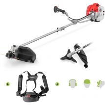 Greencut - Débroussailleuse avec moteur à essence 2 temps GGT650X-2 - 65cc - 4,9cv - 2 accessoires pour la coupe - Guidon à double poignée