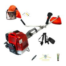 Débroussailleuse Kawasaki 53cc + Tête Débroussailleuse + Casque + Lame Débroussailleuse + Huile Moteur 2 Temps Tube