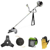 Débroussailleuse thermique 43Cm3 + Casque de sécurité anti-bruit + Gants de protection Vito