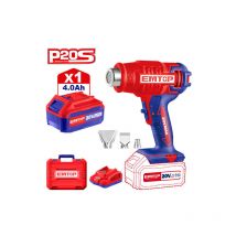 Emtop - Décapeur thermique professionnel sans fil 20v avec 1 batterie 4.0ah et 1 chargeur 2a pistolet à air chaud 300-550°C température réglable, 2