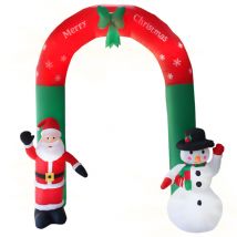 8ft Weihnachten Schlauchboote Archway Outdoor Dekoration wasserfest aufblasbar beleuchtetes Weihnachtsmann und Schneemannbogen mit 9 Lichter