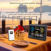 Decdeal Fj3383m Smart Weather Station Mit Uhr Im Innen- Und Außentemperatur Und Feuchtigkeitsmessgerät Multifunktional Großer Farbschirme 1 -sensor (