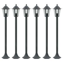 FIMEI Lampe de jardin à piquet 6 pcs E27 110 cm Aluminium Vert foncé