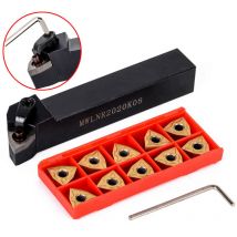 Decdeal - MWLNR2020K08 Halter + 10pcs Wnmg080404 Carbid -Einsätze Schraubenschlüssel für Drehmaschine Drehen