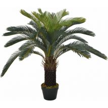 Decdeal - Cycas Palm artificiel avec plante décorative en vase vert différentes tailles Taille : 90 cm
