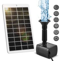 Decdeal - Solarwasserbrunnenpumpe Outdoor 4W 5V Panel Kit 200 l / h Durchflussrate mit 5ft Kabel 9 Düsen 6 Modi für Vogelbad / Garten Hinterhof Pool