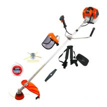 Decespugliatore 48cc Barra Fissa 28mm + Visiera + Testa Alluminio + Disco Trituratore + Rullo Filo
