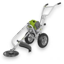 Decespugliatore 52cc motore a scoppio 2T a miscela con ruote e disco in acciaio Rocadora Rodas