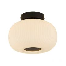 Suchscheinwerfer Lumina 1 Light Ceiling Flush mit mattiertem Rippenglas
