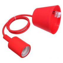 Trade Shop Traesio - Trade Shop - Deckenleuchter, Kronleuchter, modernes Stoffkabel, 1 m, Farbe - Rot