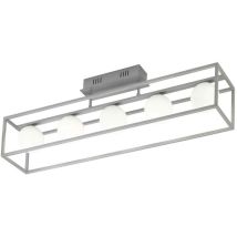 Wofi - Deckenleuchte Wohnzimmerlampe led Glas Deckenlampe silber Deckenlampe, Metall Glas , 5x led 3,5W 320Lm 3000K, HxBxT 24x87x16 cm 9341.05.64.8000