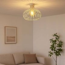 Nowa - Deckenlampe Deckenleuchte Wohnzimmerlampe E27 Industrial Gitter sand h 35 cm