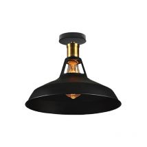 Axhup - Deckenlampe 27cm Deckenleuchte Industriell Vintage Eisen Lampenschirm Schwarz Lampe für Flur, Balkon, Treppe - 1 Pack