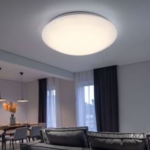 Globo - Deckenlampe led Deckenleuchte Wohnzimmerlampe weiß rund, Metall Acryl, 16W 880lm warmweiß, DxH 34,5x9 cm
