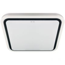 Deckenlampe Metall Led 50,5 Cm Breit Weiß Schwarz Quadratisch Neutralweißes Licht 4100 K 3050 Lm
