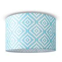 Paco Home - Plafonnier Abat-Jour Tissu Suspension E27 Chambre Rond Design 6 (Ø45,5 cm), Plafonnier - Blanc