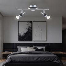 Globo Lighting - Deckenlampe schwarz Schlafzimmerlampe modern Deckenstrahler 2-flammig GU10 led, Metall, led 48W 2300lm 3000K, LxBxH 38x11x16 cm