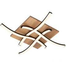 Briloner - Deckenlampe Wellenförmige Deckenleuchte Schlafzimmer Wohnzimmer Warmweiß Holz
