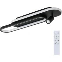 Gbly - Deckenlampe Wohnzimmer led Deckenleuchte: 46W Schwarz Küchenlampe Dimmbar mit 1 Deckenstrahler & Fernbedienung Modern Design 3000K - 6500K
