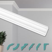 O Deckenleisten modern xps Styropor weiß, 2 Meter Stuckleisten Styroporleisten: ZG11 - 36 x 30 mm, Vorgeschnittene Ecken / nk-zg - Hexim