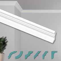 O Deckenleisten modern xps Styropor weiß, 2 Meter Stuckleisten Styroporleisten: ZG21 - 50 x 40 mm, 30 Meter Sparpaket - Hexim