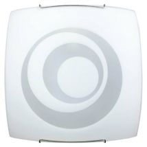 E27-Doppeldeckenleuchte mit Stahldraht und weißen Glashaken