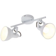 Briloner - Deckenleuchte Retro 2 dreh-& schwenkbaren 2xE14 Spots 40W Metall Weiß