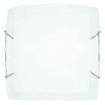 Energy - Deckenleuchte 2xE27 Haken Stahldrahtplatte Glas Weiß-Transparent e Elisa