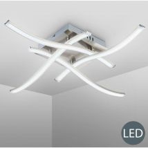 Deckenleuchte 47,5x47,5 cm - 13,6W, 1400lm, led, warmweiß, matt-nickel