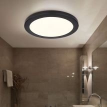 Globo Lighting - Deckenleuchte Aufbaulampe Led Deckenlampe Wohnraumleuchte In Runder Form, Kunststoff, Schwarz Weiß Opal, 24w 1800lm Warmweiß-kaltweiß