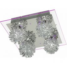 Deckenleuchte Deckenlampe led violett Alu Glas Metall saphir 990013-4