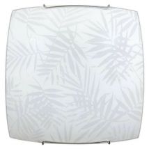 Energy - Deckenleuchte aus weißem Flachglas mit verchromten Blättern Haken 30x10xh.30 cm