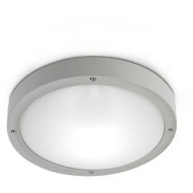 Efectoled - Leds-C4 Basic Aluminium - 1 Leichte Aluminium-Außendecke Hellgrau IP65, E27